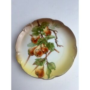 Vintage Hand‎ painted Charlotte JHR Bavaria Porcelain Fruit Pear Plate 8 1/2"